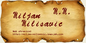 Miljan Milisavić vizit kartica